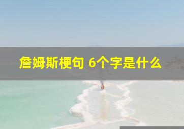 詹姆斯梗句 6个字是什么